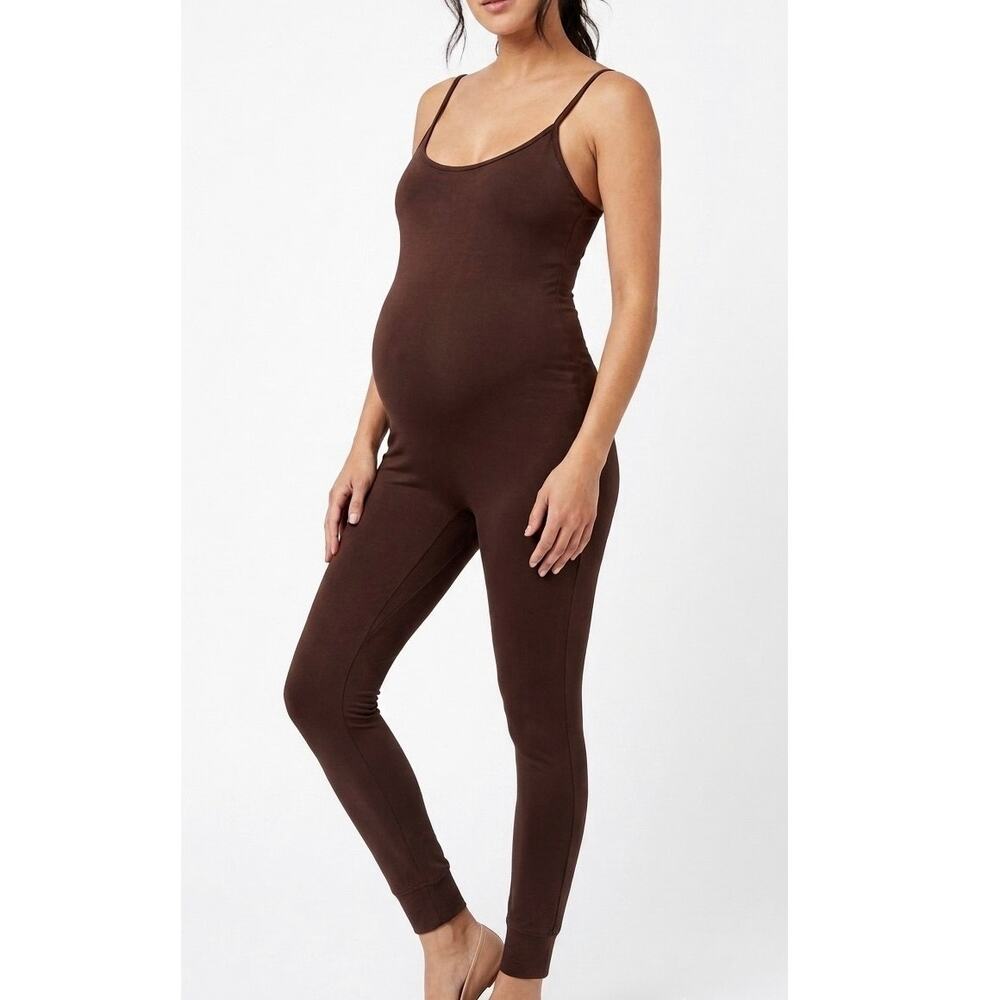 Bumpsuit The Kate Maternity Jumpsuit Unitard Chocolate Brown Size Medium M